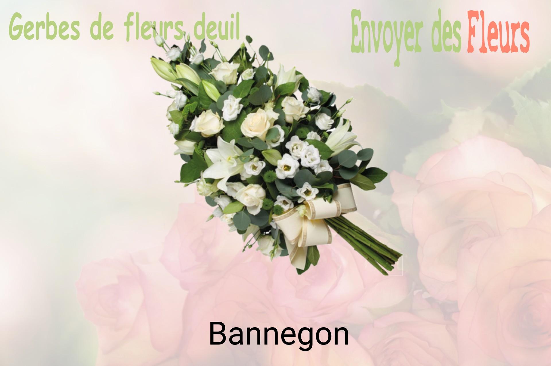 Gerbe de fleurs de deuil livrée à Bannegon